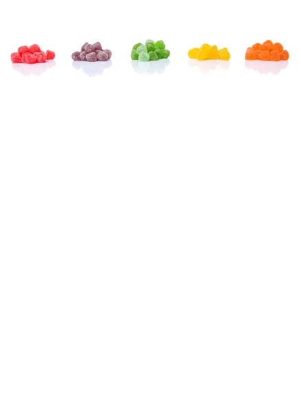 Sweet Gekleurde Jelly Snoepjes Geïsoleerd Wit — Stockfoto