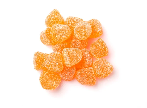 Dulces Dulces Jalea Naranja Aislados Blanco — Foto de Stock