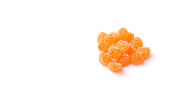 Süße Orangengelee Bonbons Isoliert Auf Weiß — Stockfoto