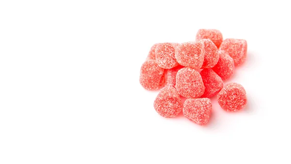 Sweet Red Jelly Candies Isolated White — Stock Photo, Image