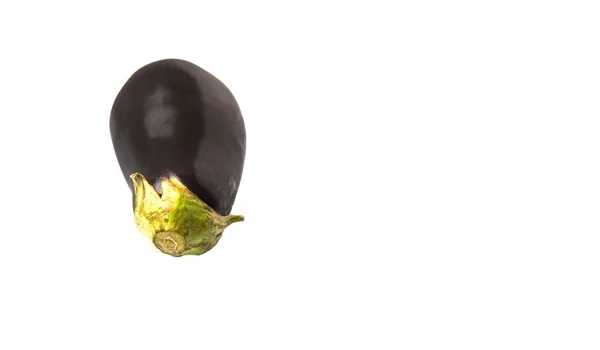 Schwarz Gehäutete Aubergine Auf Weißem Hintergrund — Stockfoto