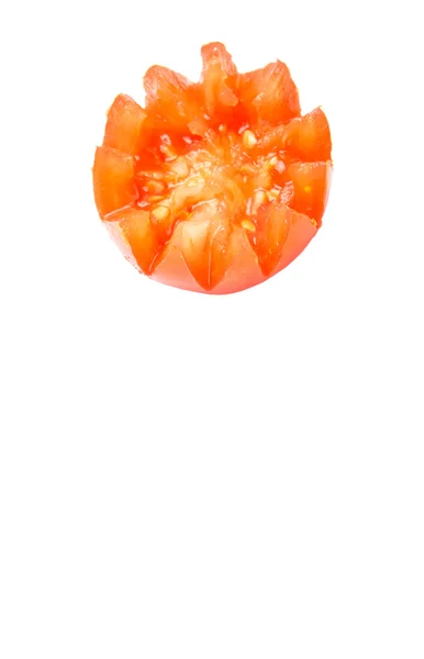 Carved Tomato Fruit White Background — Stock Photo, Image