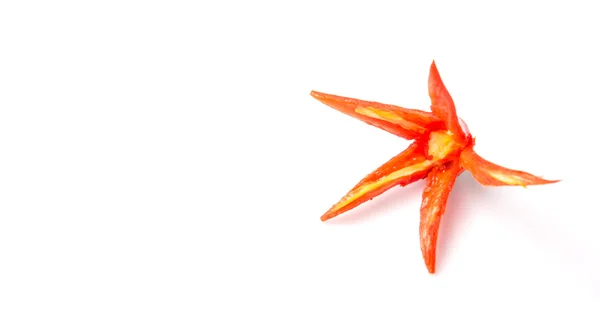 Flor de pimentão vermelho esculpida — Fotografia de Stock