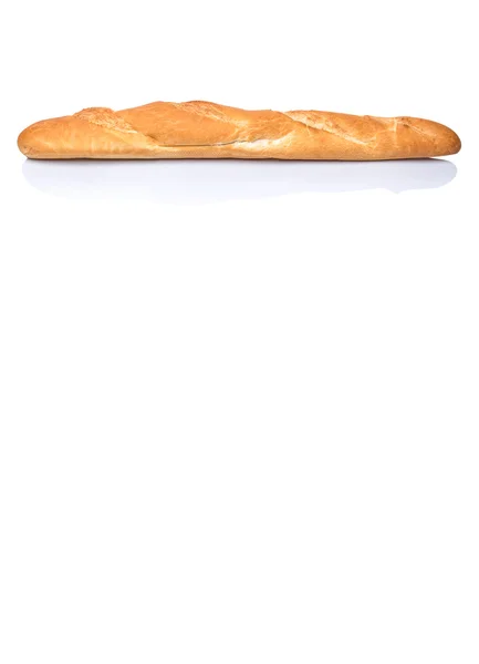 Baguette Francesa Fresca Vista Cerca Sobre Fondo Blanco — Foto de Stock