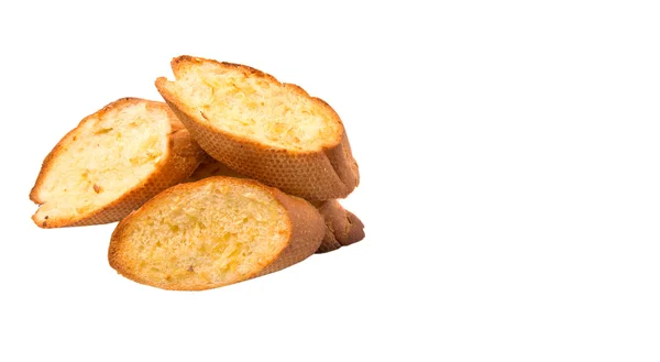 Homemade Garlic Bread French Baguette White Background — Stock Photo, Image