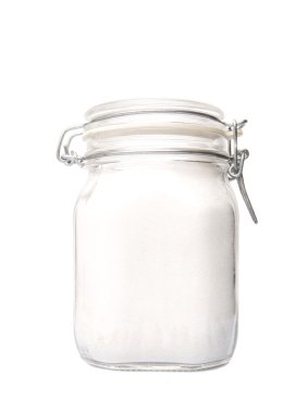 Cam Kavanoz içinde toz şeker