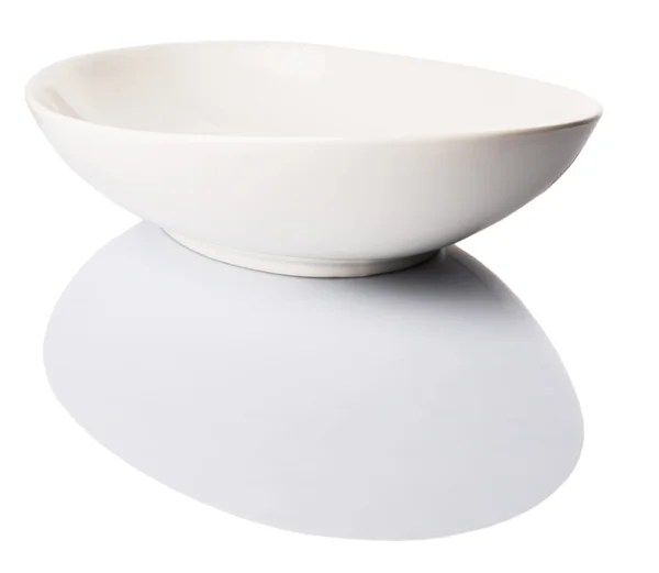 Taça de salada oval branca — Fotografia de Stock