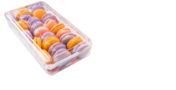 Francouzský Macaron Kontejnerech Plastový Box — Stock fotografie