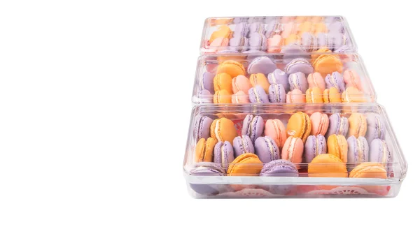 Macaron Français Dans Une Boîte Plastique — Photo