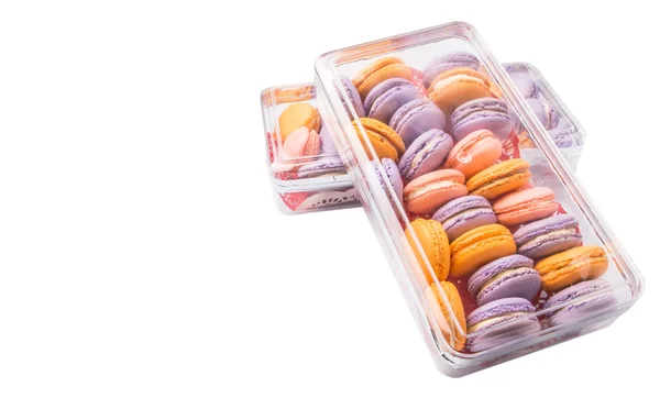 Macaron Français Dans Une Boîte Plastique — Photo