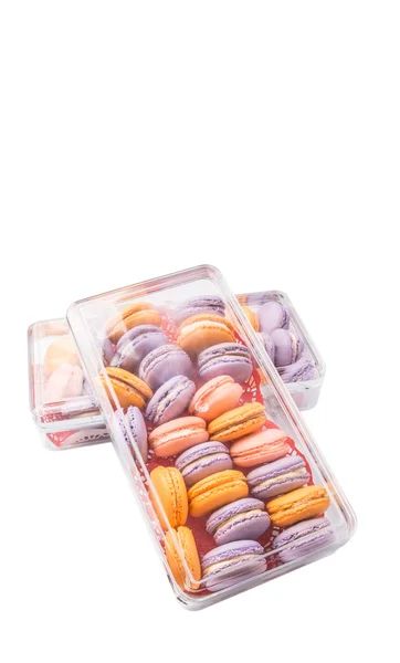 Macaron Français Dans Une Boîte Plastique — Photo