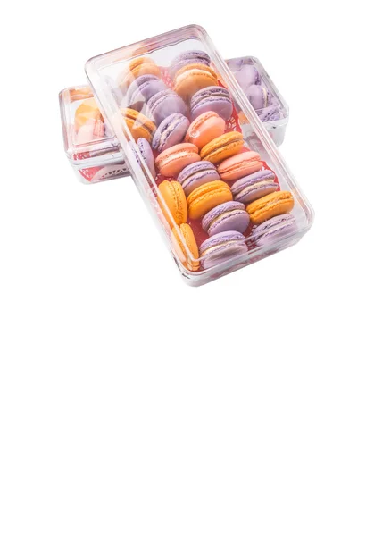 Macaron Francês Recipientes Caixa Plástico — Fotografia de Stock