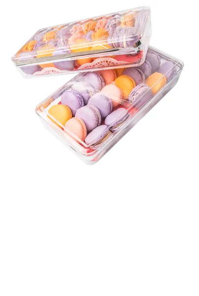 Francuski Macaron Pojemniki Plastikowe Pudełko — Zdjęcie stockowe