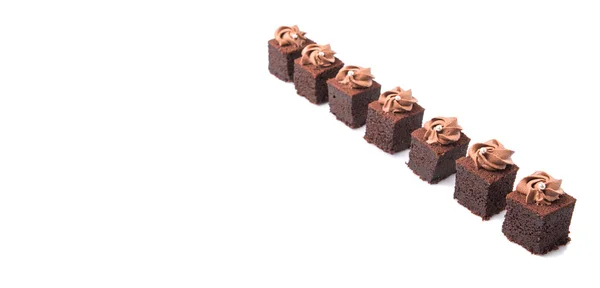 Çikolatalı kek ısırık büyüklüğünde — Stok fotoğraf