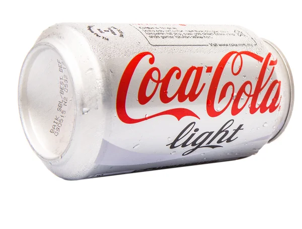 Uma Lata Luz Coca Cola — Fotografia de Stock