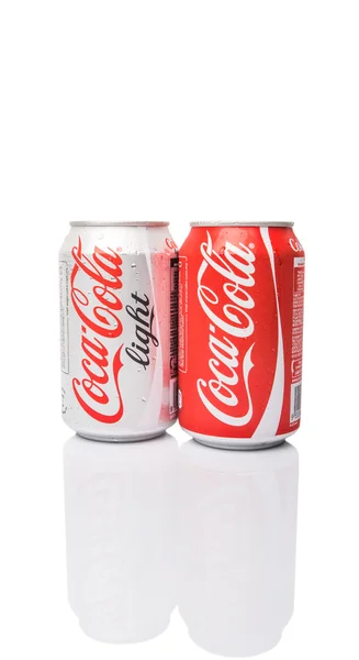 Can Regular Coca Cola Coca Cola Light — Stock Photo, Image