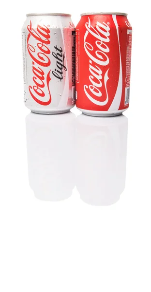 Can Regular Coca Cola Coca Cola Light — Stock Photo, Image