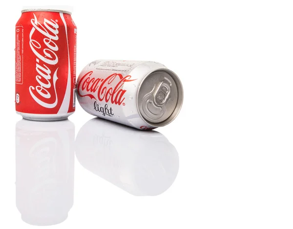 Can Regular Coca Cola Coca Cola Light — Stock Photo, Image