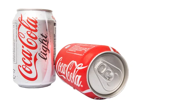 Обычная кока-кола и кока-кола Лайт — стоковое фото