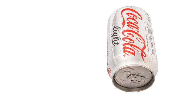 Uma Lata Luz Coca Cola — Fotografia de Stock