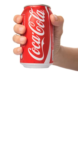 Female Hand Holding Can Coca Cola — Stock Photo, Image