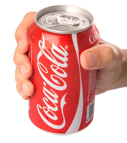 Holding A Can of Coca Cola — Stock Photo, Image