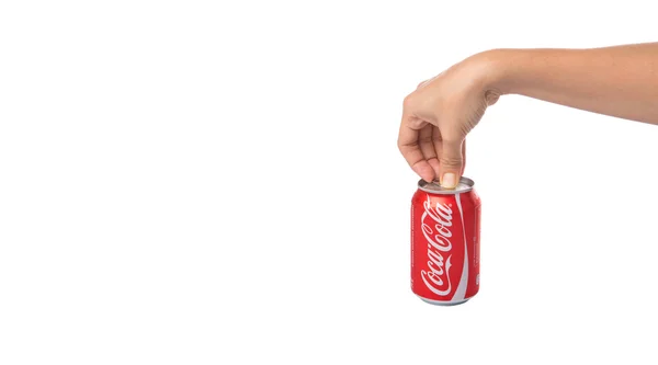 Abrir uma lata de Coca-Cola — Fotografia de Stock