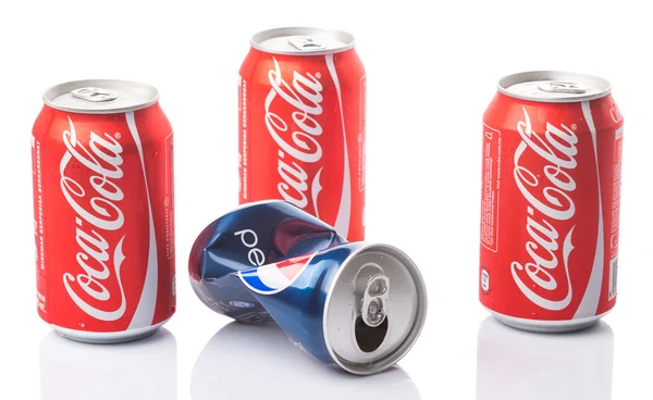 Image Conceptuelle Pepsi Coca Cola Surnommés Les Guerres Cola — Photo