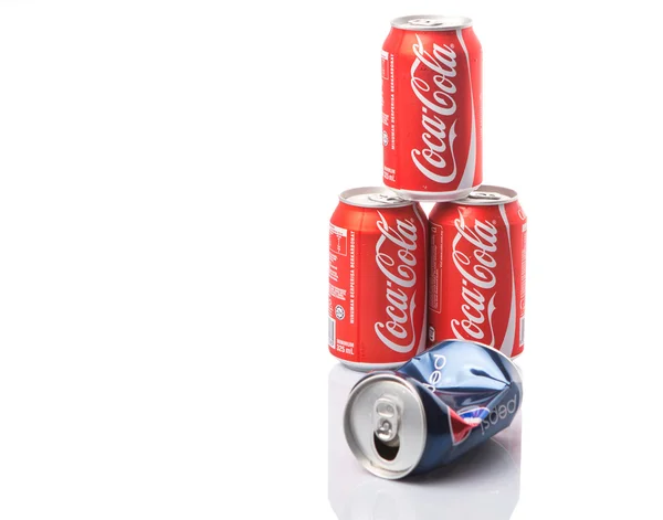 Imagem Conceitual Pepsi Coca Cola Apelidada Guerra Das Colas — Fotografia de Stock