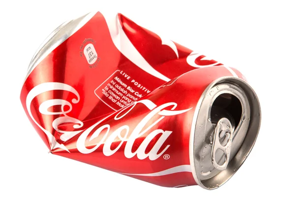 Cans Crumpled Of Coca Cola — Stok Foto