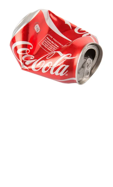 Kuala Lumpur Malaysia January 14Th 2015 Crumpled Coca Cola Can — Stock Photo, Image