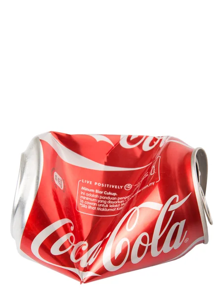 Kuala Lumpur Maleisië Januari 2015 Verfrommeld Coca Cola Kan Coca — Stockfoto