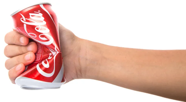 Kuala Lumpur Malaysien Januar 2015 Zerknüllte Coca Cola Dose Coca — Stockfoto