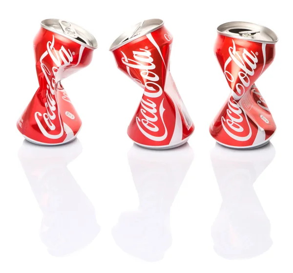 Boîtes de Coca Cola froissées — Photo