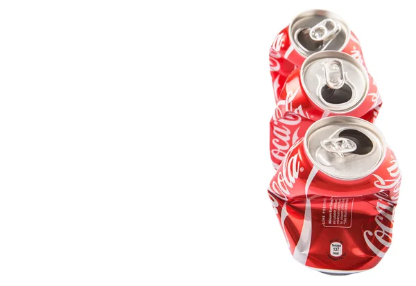 Κουάλα Λουμπούρ Μαλαισία Ιανουαρίου 2015 Τσαλακωμένο Coca Cola Μπορεί Coca — Φωτογραφία Αρχείου