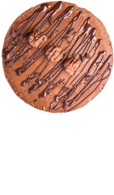 Beyaz arka plan üzerinde çikolata peynir pasta