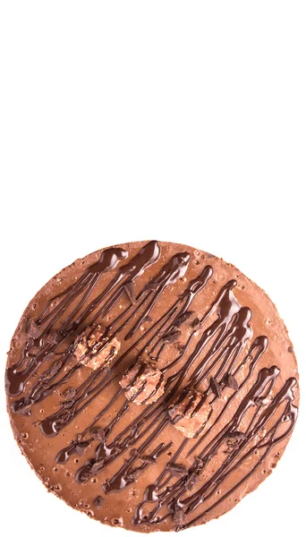 Schokolade Käsekuchen Über Weißem Hintergrund — Stockfoto