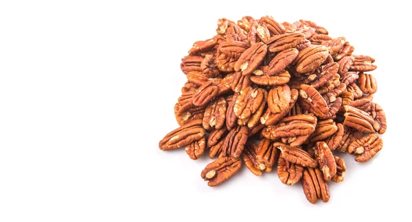 Dried Pecan Nuts White Background — Stock Photo, Image