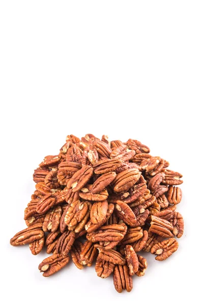 Dried Pecan Nuts White Background — Stock Photo, Image