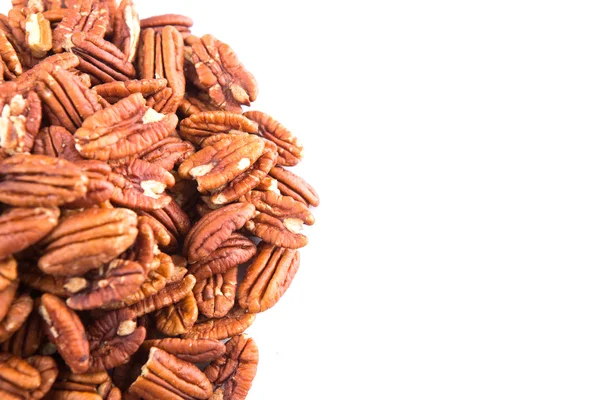 Pekanové Ořechy Suší Bílé Pozadí — Stock fotografie