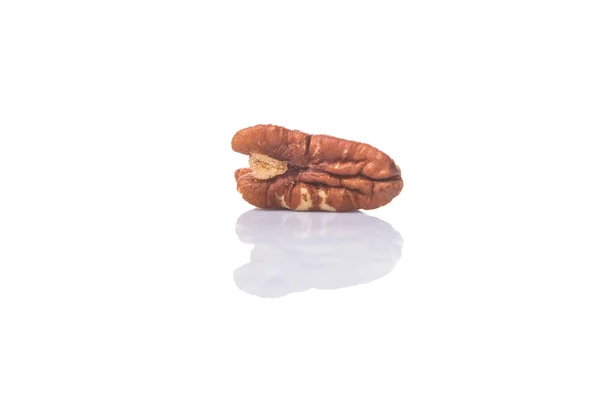 Dried Pecan Nut White Background — Stock Photo, Image