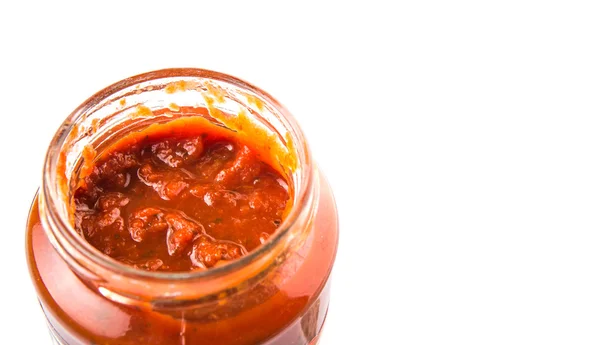 Salsa de espagueti en un frasco — Foto de Stock