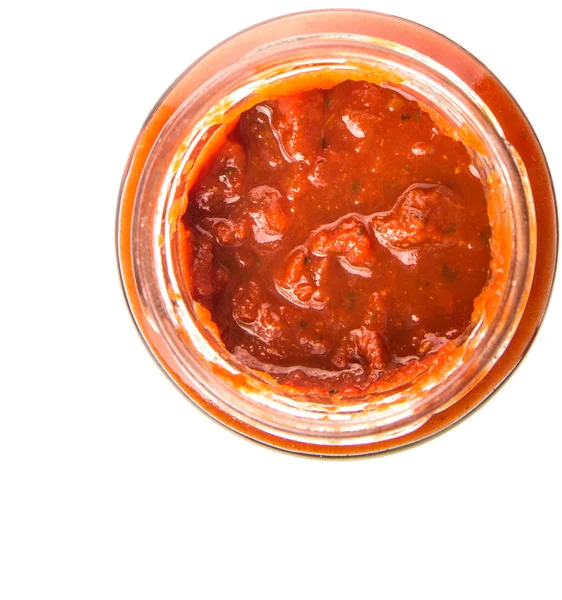 Spagetti sosu bir kavanoz içinde — Stok fotoğraf