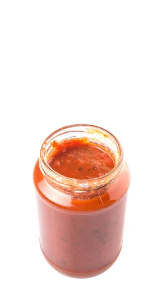 瓶の中のスパゲティ ソース — ストック写真