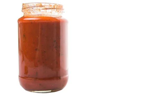Spaghetti sauce in a jar — Stock Photo, Image