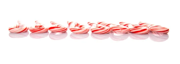 Mint Kerstmis Kleuren Candy Cane Witte Achtergrond — Stockfoto