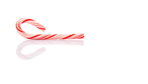 Menta Navidad Colores Bastón Caramelo Sobre Fondo Blanco —  Fotos de Stock