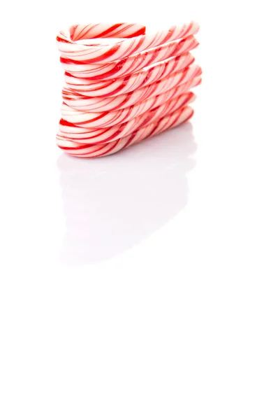 stock image Mint Christmas colors candy cane over white background