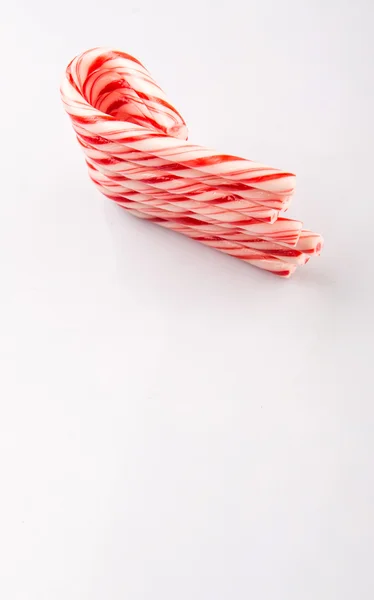 Menta Karácsonyi Színek Candy Cane Felett Fehér Háttér — Stock Fotó