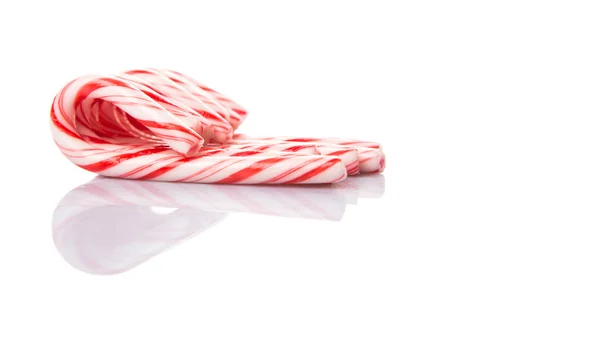 Mint Christmas Colors Candy Cane White Background — Stock Photo, Image